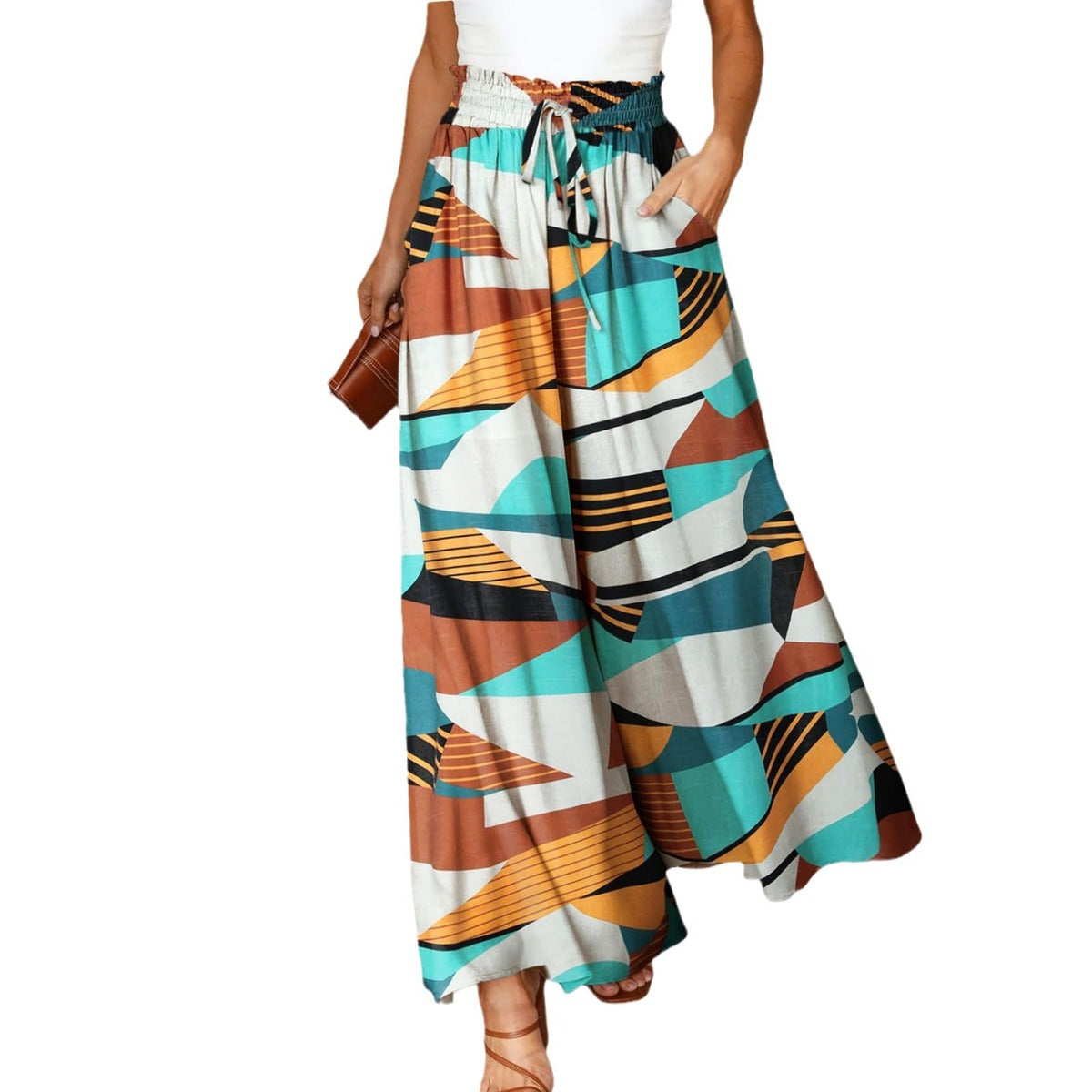 Women Casual High Waist Wide Leg Pants