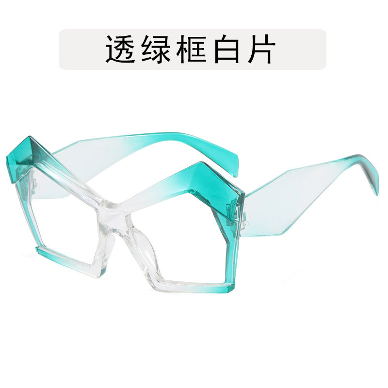 Gafas de sol con diseño de gato, estilo retro, con montura grande y polígono de moda