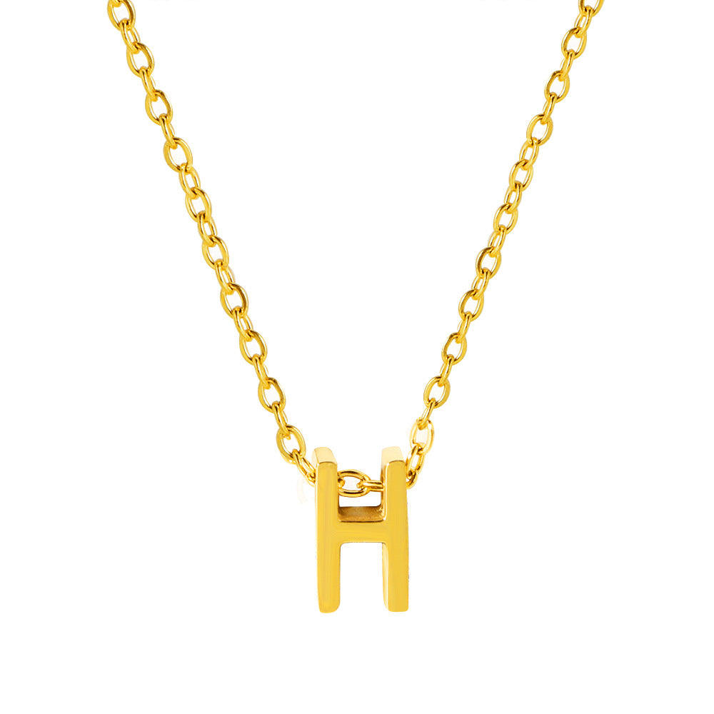 Collar con colgante de alfabeto simple a la moda para mujer