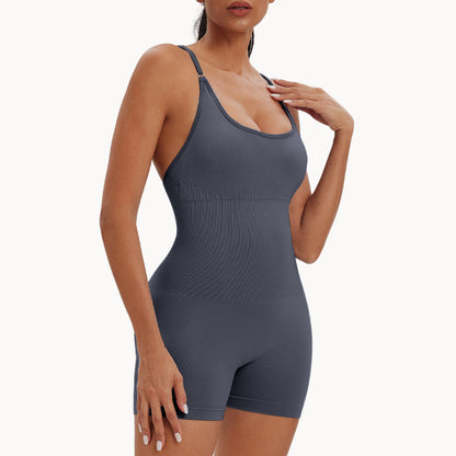 Women Sexy Solid Color Seamless Yoga Rompers
