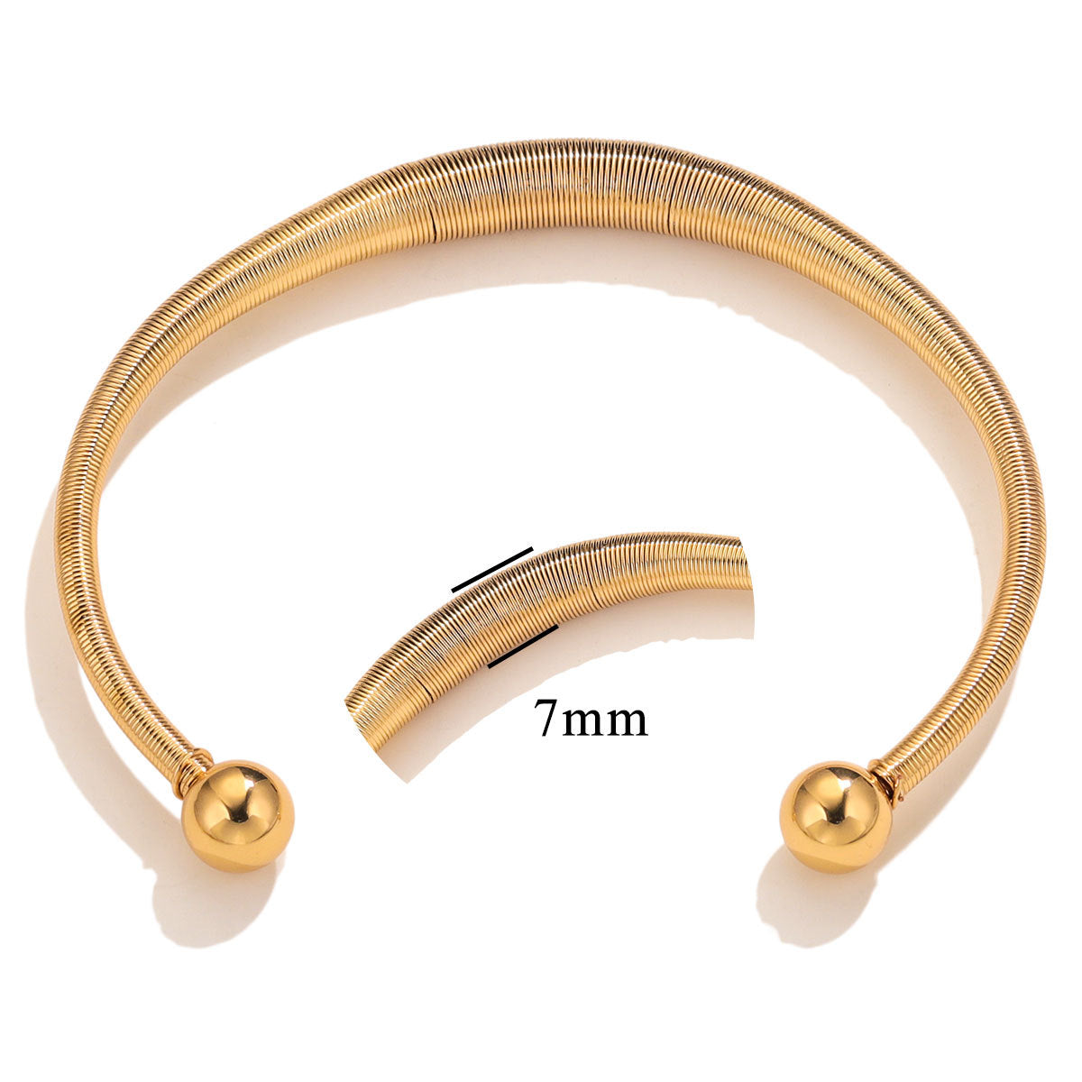 Women Bohemian Titanium Steel Spring Adjustable Bracelet