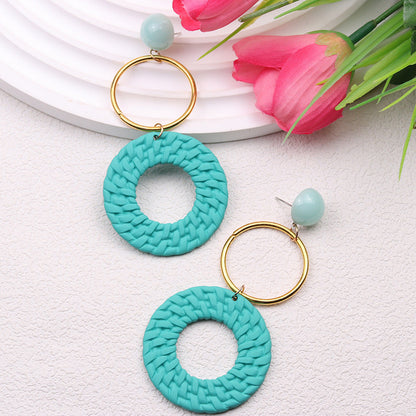 Bohemian Geometric Circular Acrylic Earrings