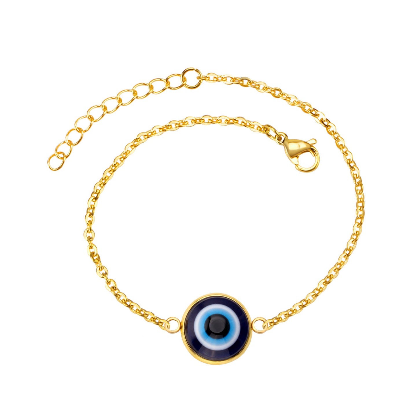 Pulsera electrochapada vintage de mal de ojo para mujer