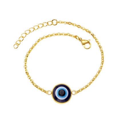 Pulsera electrochapada vintage de mal de ojo para mujer