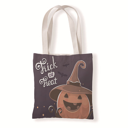 Bolsa de lona con estampado de calabaza de Halloween para uso diario