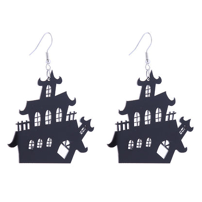 Halloween Women Horror Funny Dark Spider Bat Ghost Witch Acrylic Earrings