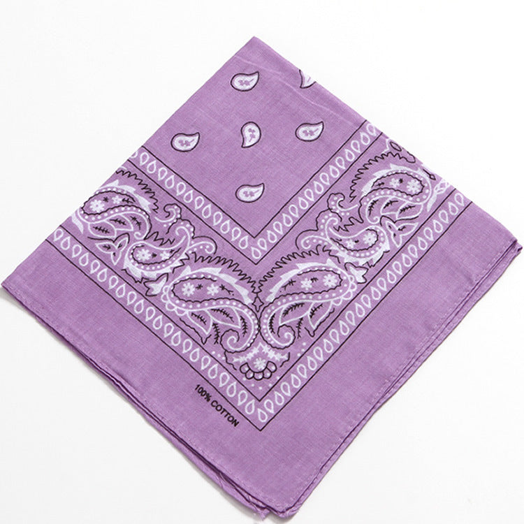 Bufanda cuadrada de algodón con estampado de anacardos para mujer, accesorio de estilo urbano