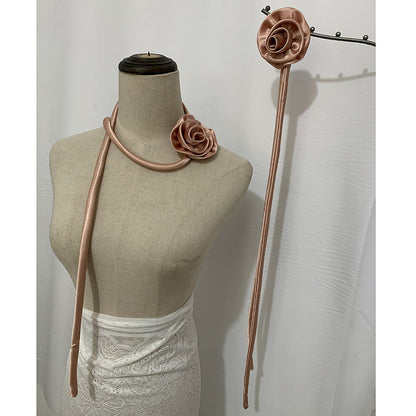 Bufanda fina con flores 3D para mujer
