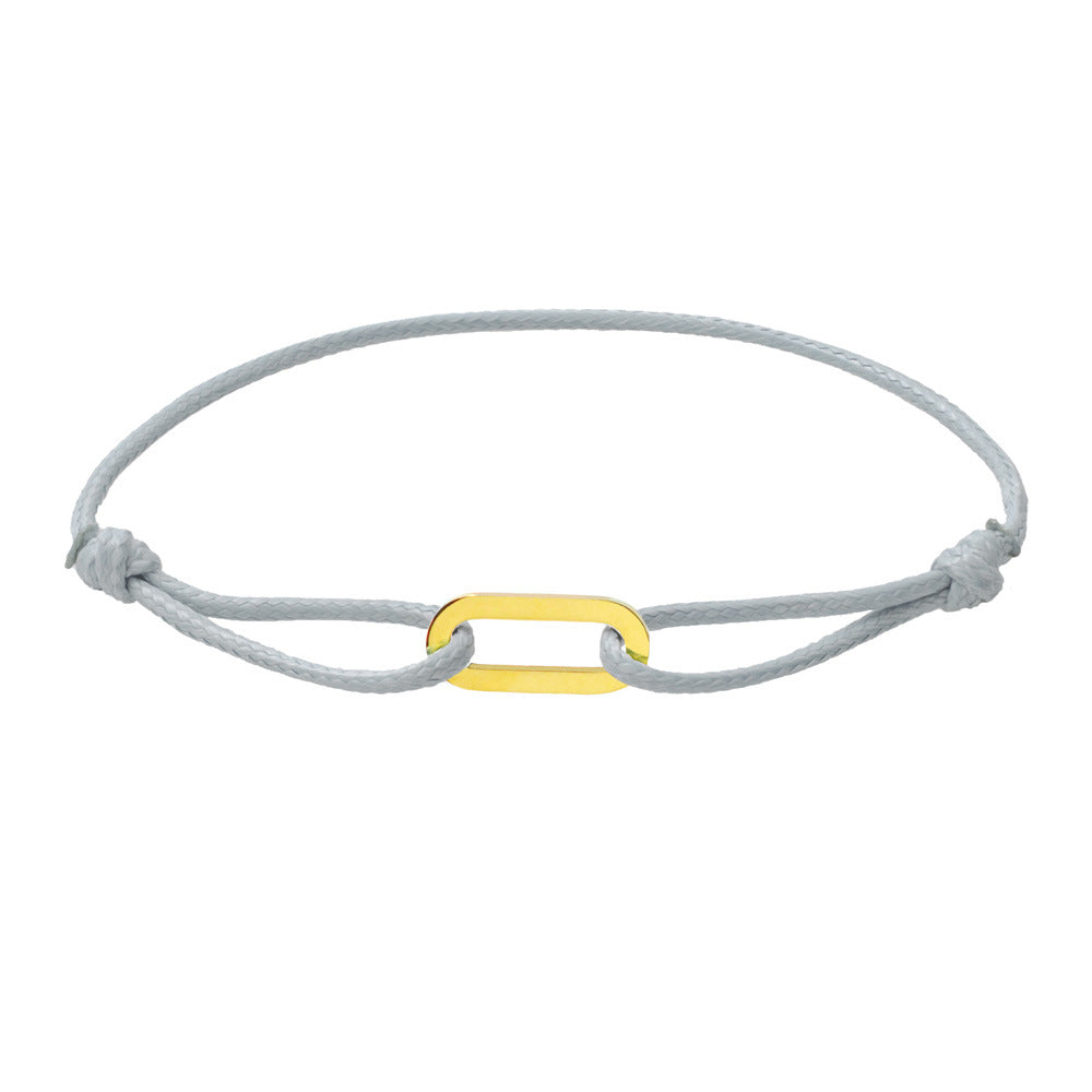 Women Fashion Simple Hand-Woven Single Ring Rope Adjustable Bracelet