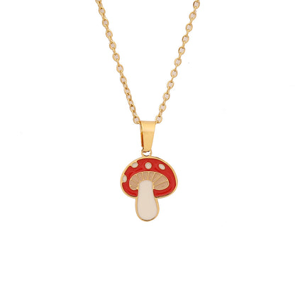 Collar con colgante de fruta de acero inoxidable para mujer, estilo encantador