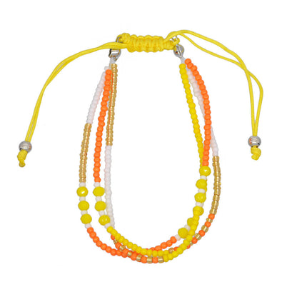 Pulsera bohemia multicolor de tres capas con cuentas, hecha a mano
