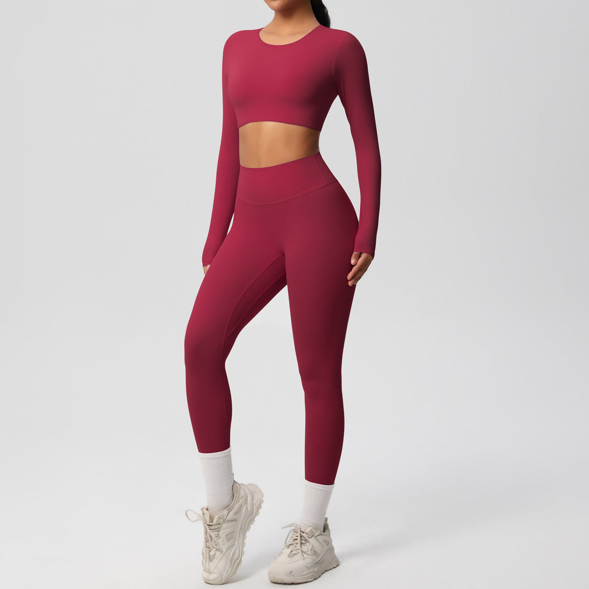 Women Yoga Solid Color Sports Two-Piece Set