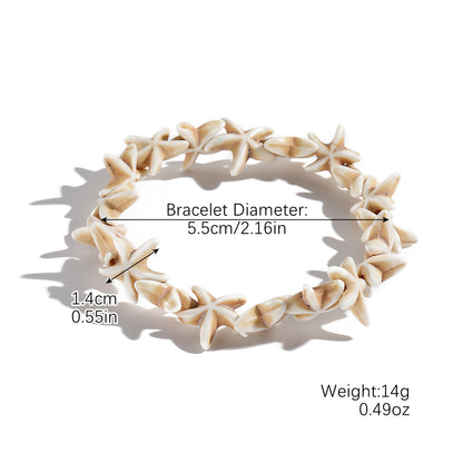 Women Fashion Boho Woven Knot Natural Shell Bracelet