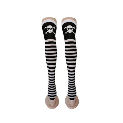 Women Funny Halloween Skeleton Bat Spider Web Stockings