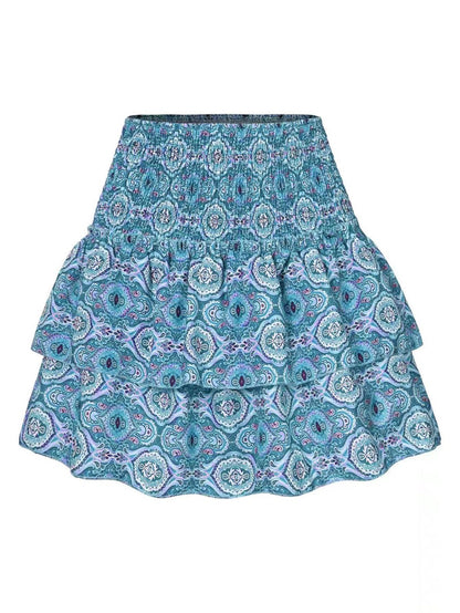Women's Ruffled Print Fashion Tiny Flower Skirt