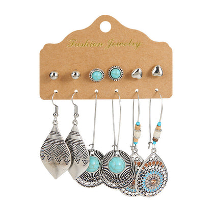 Pendientes bohemios multicolores con forma de corazón