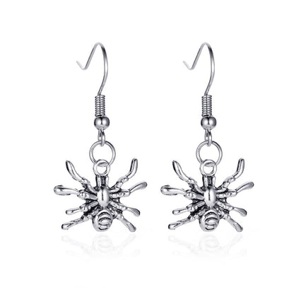 Halloween Skeleton Bat Spider Earrings Alloy Retro Style