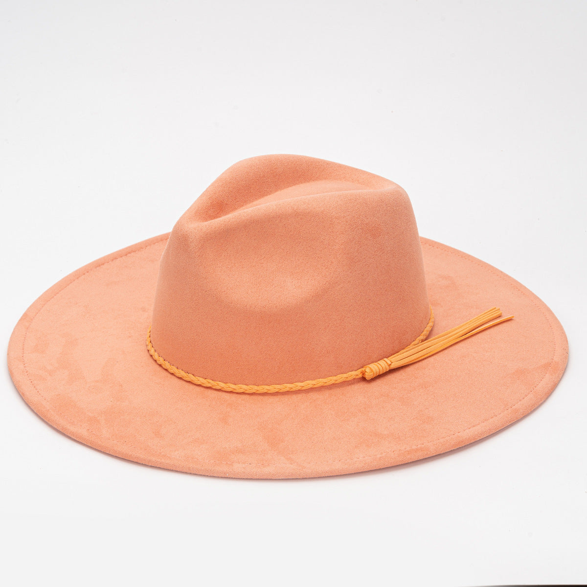 Fashion Casual Solid Color Big Side Suede Flat Hat
