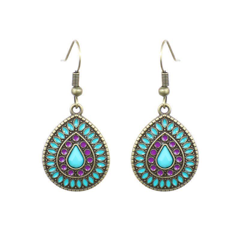Pendientes geométricos retro de estilo étnico bohemio