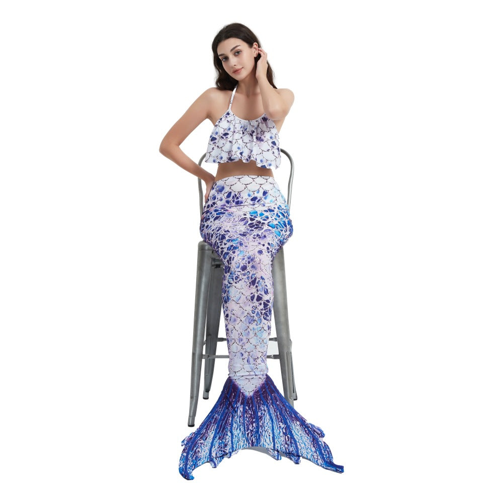 Women Cartoon Mermaid Strapless Fish Tail Cosplay Costume