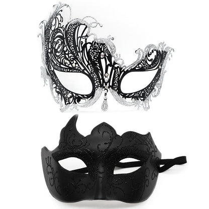 Masquerade Carnival Black Half Face Diamond Mask