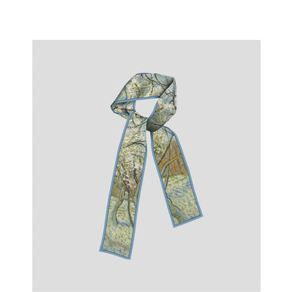 Bufanda de seda estampada con pintura al óleo de Van Gogh de moda para mujer