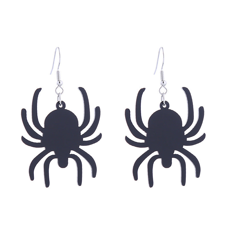 Halloween Women Horror Funny Dark Spider Bat Ghost Witch Acrylic Earrings
