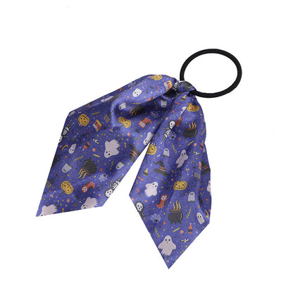Halloween Women Cartoon Ghost Pumpkin Hair Rope Ribbon
