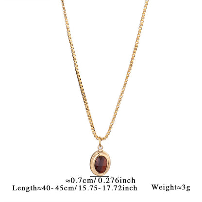 Collar sencillo de acero y titanio con piedras naturales y diseño de amor para mujer