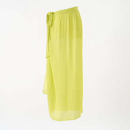 Summer Leopard Print Beach Chiffon Wrap Skirt