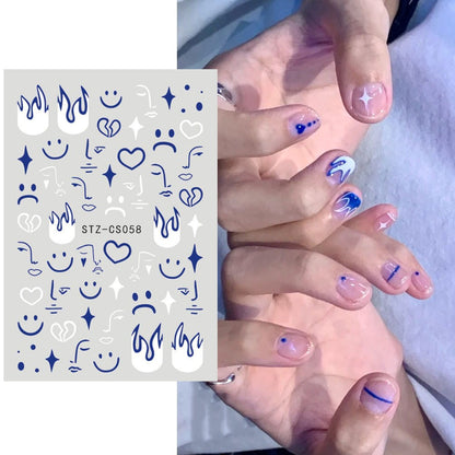 Halloween Skull Autumn Maple Leaf Pumpkin Ghost Nail Stickers