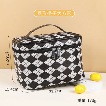 Bolsa de cosméticos impermeable con diseño de pata de gallo