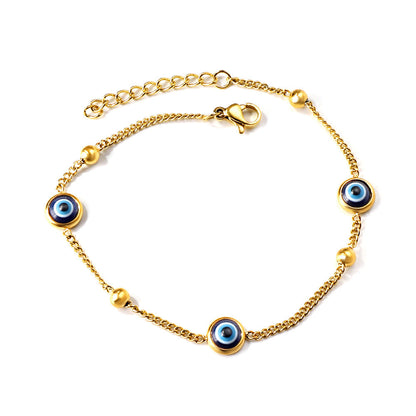 Pulsera electrochapada vintage de mal de ojo para mujer