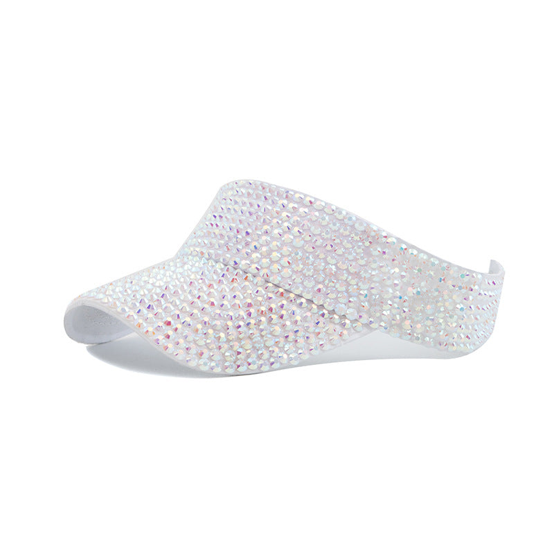 Sombrero de verano para exteriores con protección solar y diamantes de imitación