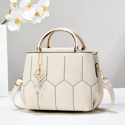 Bolso de mano con bordado de color liso, sencillo e informal, a la moda para mujer