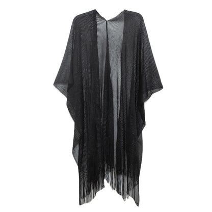 Women's Fashion Stripe Hollow Tassel Cover-Ups