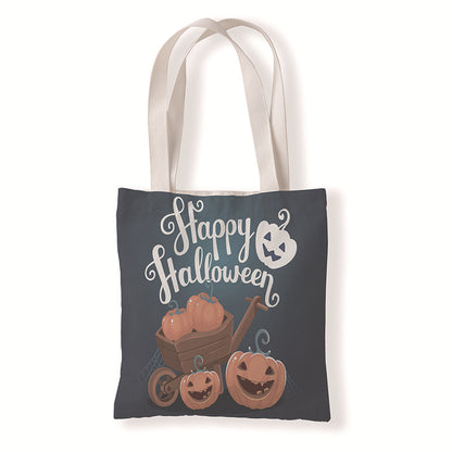 Bolsa de lona con estampado de calabaza de Halloween para uso diario