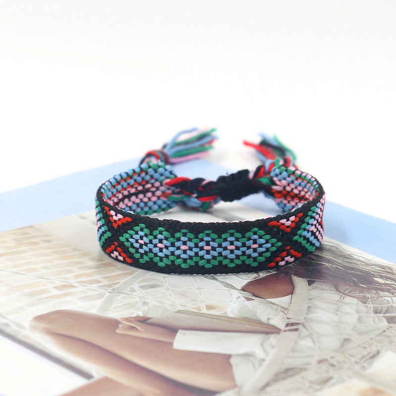 Bohemian Vintage Hand Woven Embroidery Bracelet