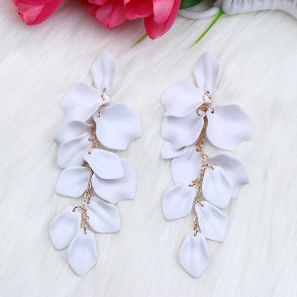 Bohemian Style Personalized Tassel Petal Earrings