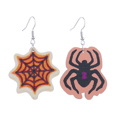 Halloween Women Funny Horror Ghost Witch Wooden Earrings