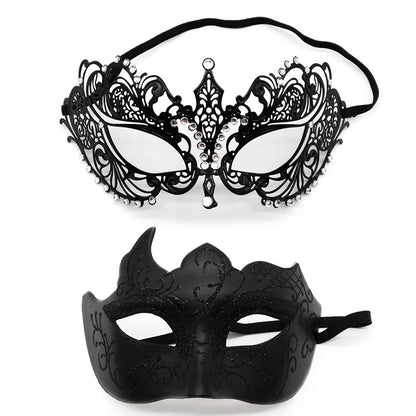 Masquerade Carnival Black Half Face Diamond Mask