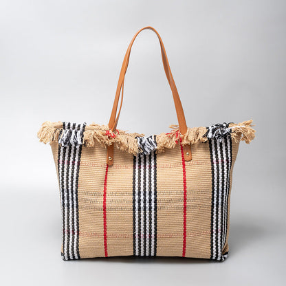 Bolso de mano informal con borlas para vacaciones bohemias