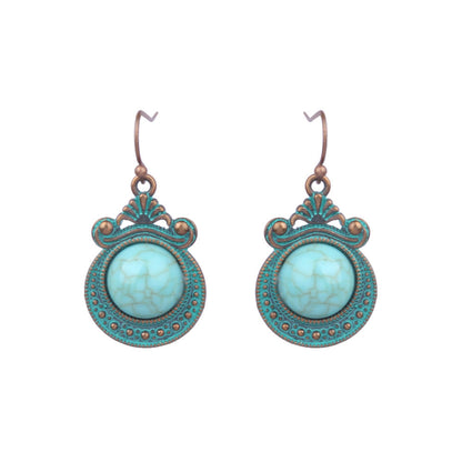 Boucles d'oreilles turquoise de style ethnique bohème