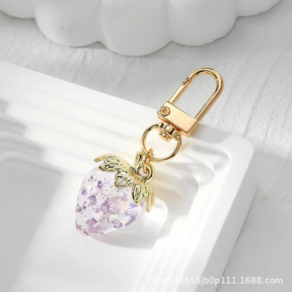 Cute Strawberry Heart-Shaped Key Chain Pendant