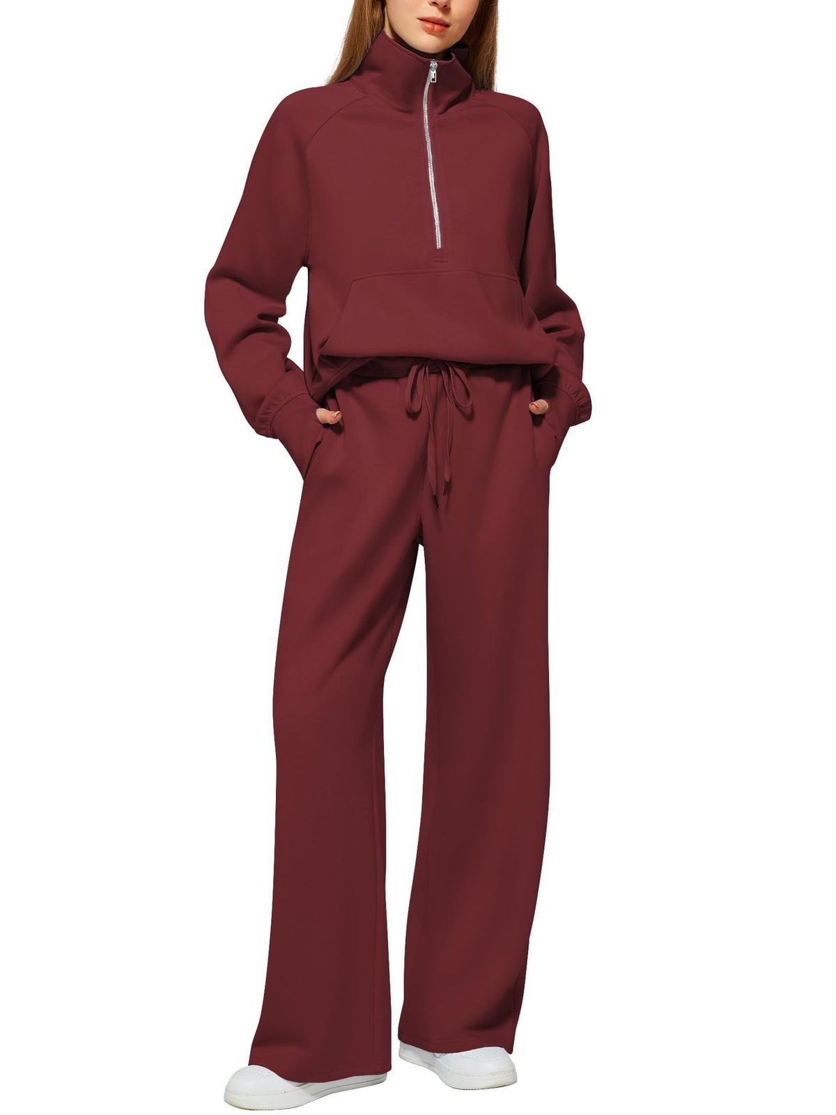 Oversized Women Two-Piece Hoodie and Wide-Leg Pants Set