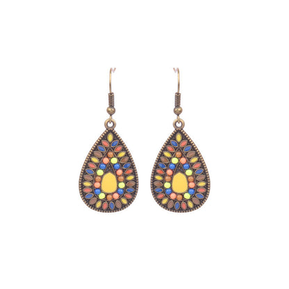 Boucles d'oreilles à pompons créatives de style ethnique bohème rétro