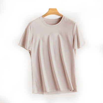 Casual Solid Color Round Neck Short Sleeve Blank T-Shirt