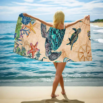Toalla de playa de secado rápido con estampado de rizo de doble cara