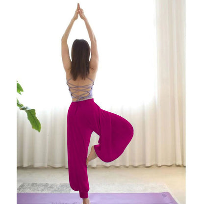 Women Casual Solid Color Loose Yoga Pants