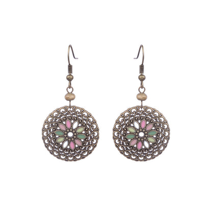 Boucles d'oreilles à pompons créatives de style ethnique bohème rétro